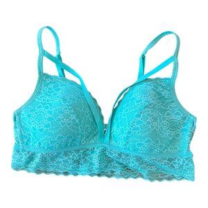 Victoria’s Secret PINK Teal Lace Strappy Bra Size Medium
